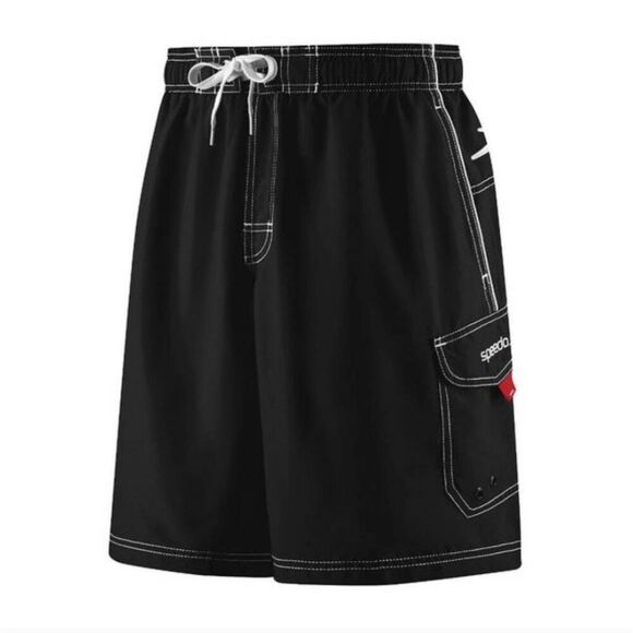 Speedo Other - Speedo Men's Marina Volley Swim Trunk Black Cargo Pockets Sz XXL EUC